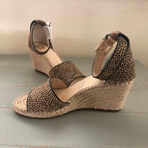 Vince Camuto animal print wedge sandals. Never worn!
